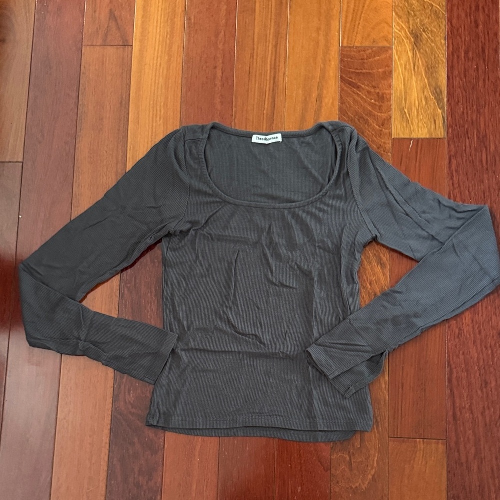 Dark Gray Long Sleeve Blouse NWOT